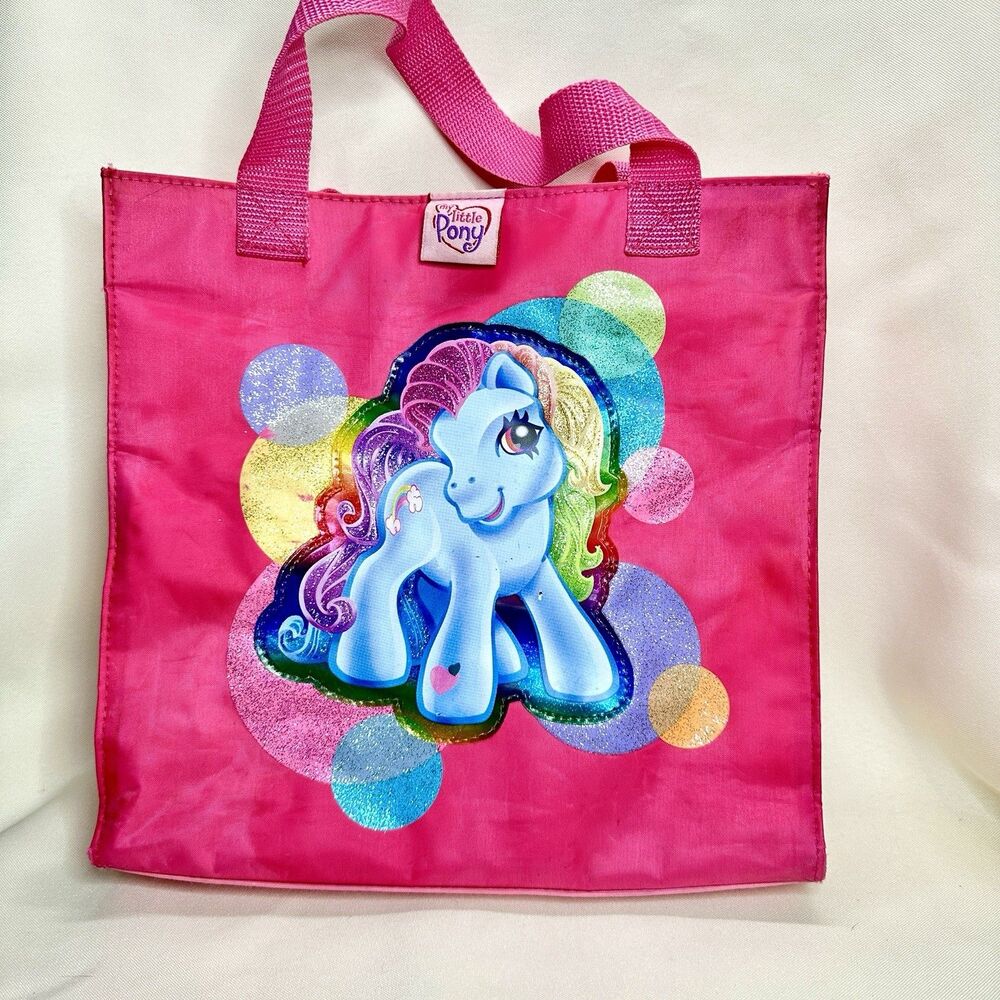 Official My Little Pony Pink Glitter Tote Bag Rainbow Pony Kids Gift Carry Bag